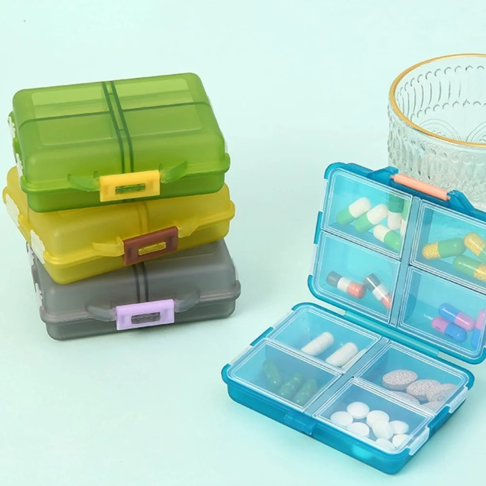 New Hot Small Portable Travel 7 Days 8 Grid Pill Box Cases Container Organizer Storage Tablet for Vitamin Medicine Fish Oils