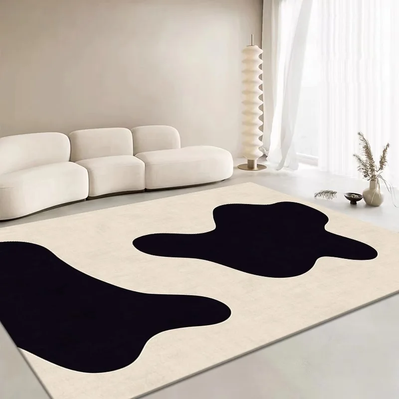 Modern Abstract Area Rug Waterproof Anti-slip Crystal Velvet Carpet for Living Room Bedroom Home Decor