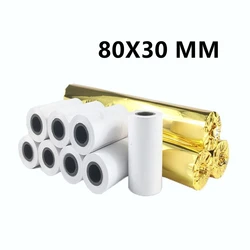 10 rotoli 80x30mm carta termica per etichette carta termica per registratori di cassa Bluetooth mobili stampante POS Mini accessori per stampanti