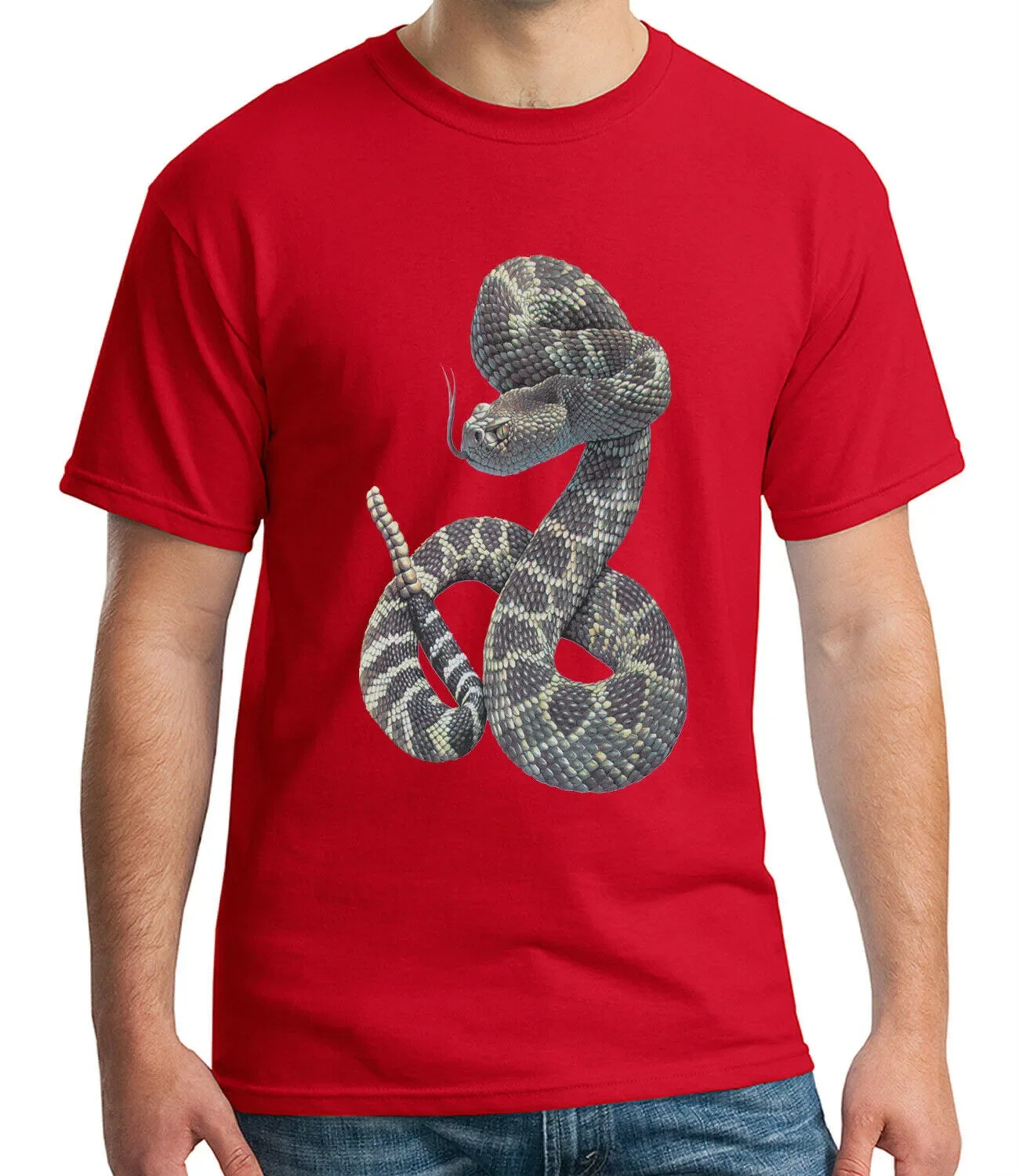 Wild Life Snake, Fashion 3D Rattlesnake Printed T Shirt. Short Sleeve 100% Cotton Casual T-shirts Loose Top Size S-3XL