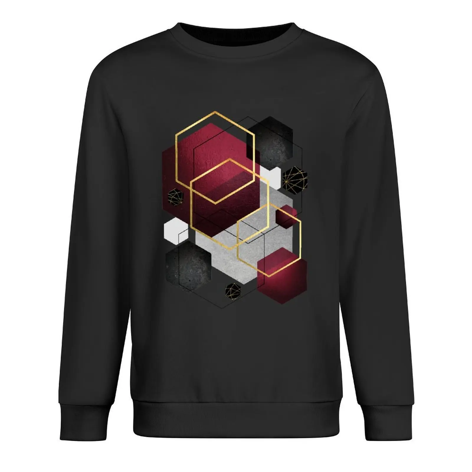 

Geometric Hexagons in Red and Black Pullover tracksuits korean clothes mens designer clothes men clothing pullover