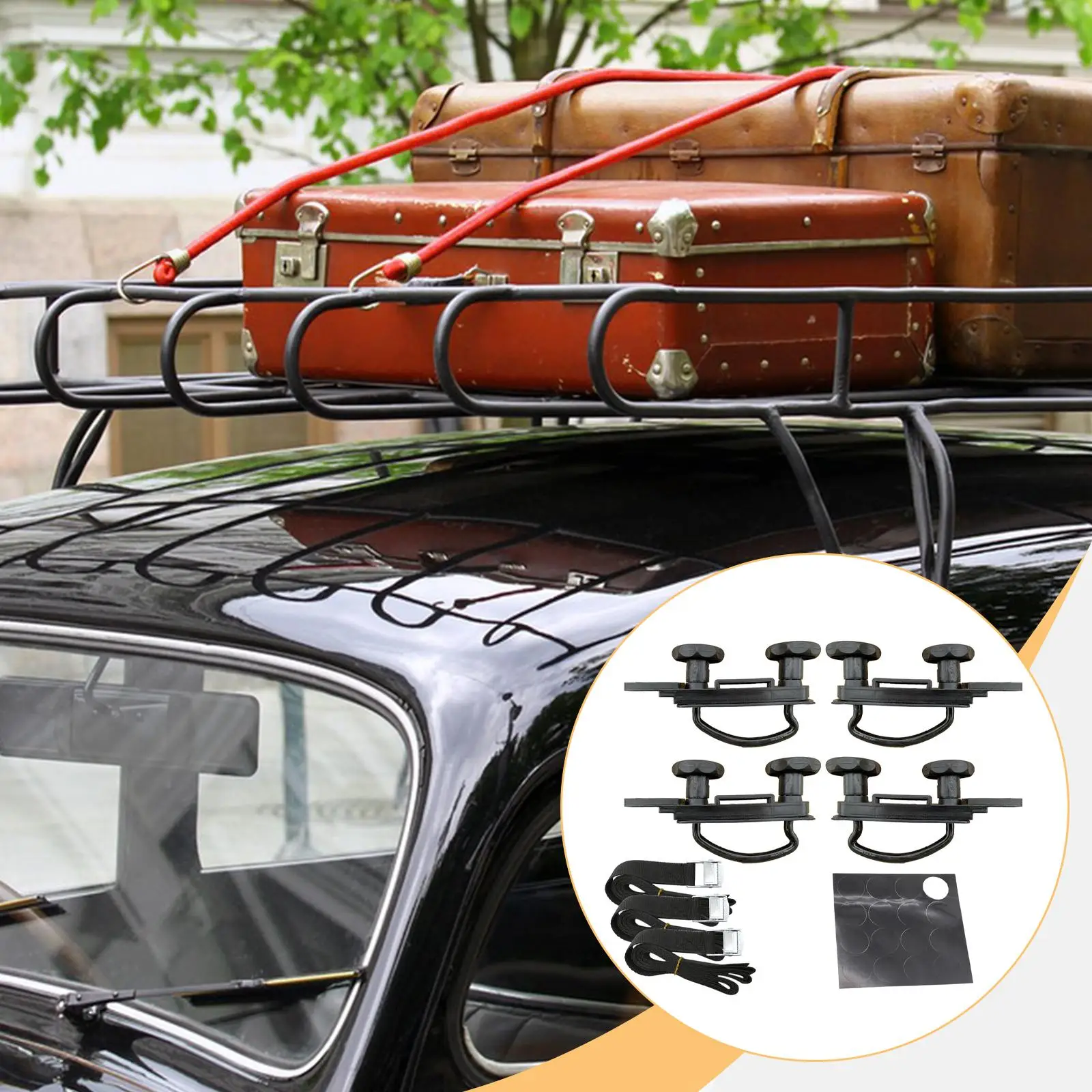 Heavy Duty Car Roof Rack U Bolt Clamp Set Sturdy Luggage Carrier Attachment for Cargo Storage