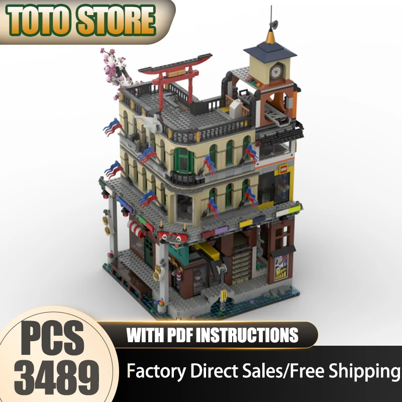 

City Street View Moc Building Blocks Modular City Shopping Center Model Technology Brick DIY Assembly Construction Holiday Toy
