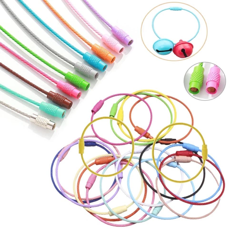 Chaveiro de Aço com Cabo Etiqueta da Bagagem 15cm Comprimento 10 Pcs