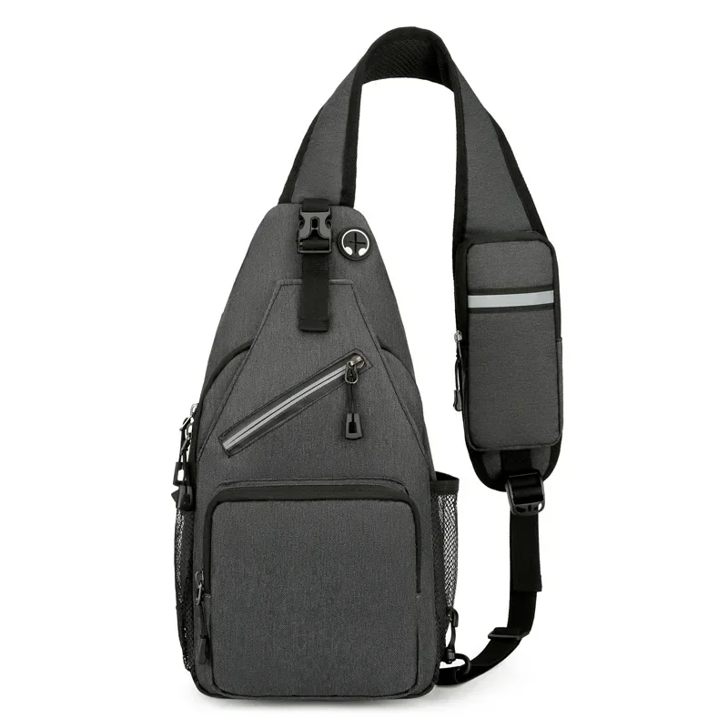 Bolso de pecho informal a la moda para hombre, bolso de hombro Simple de Color sólido, mochila cruzada, bolso de pecho al por mayor