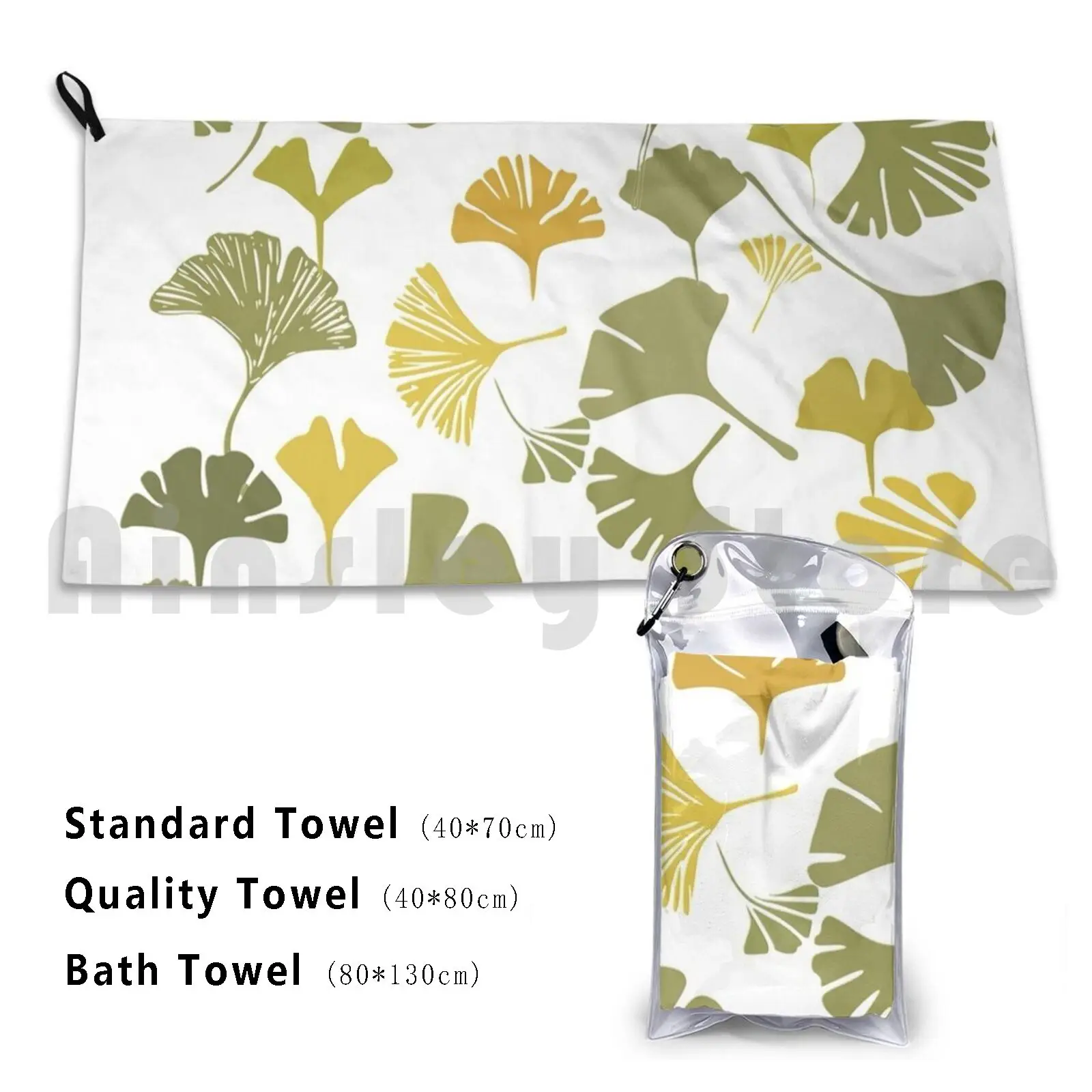 Ginkgo Leaves Bath Towel Beach Cushion Ginkgo Leaves Pattern Bathmat Duffel Backpack Skins Sleeves