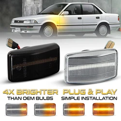 LED Dynamic Side Marker Turn Signal Lights For Toyota Corolla E90 Celica Land Cruiser J80 Prado MR2 Starlet Carina Lexus LS400