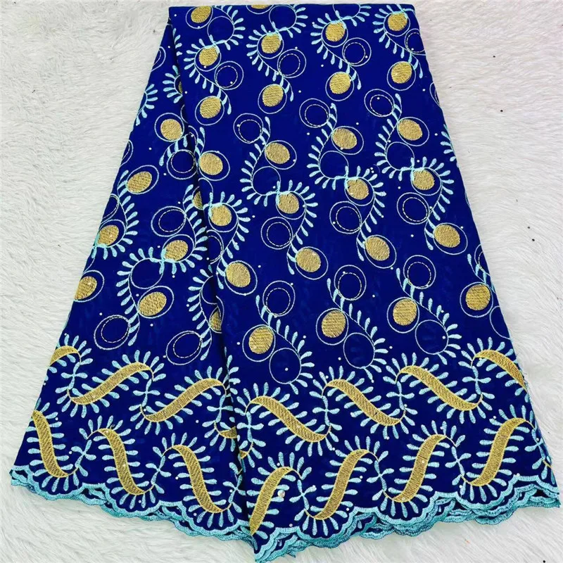 5 yard Swiss lace fabric heavy beaded embroidery African 100% cotton fabrics Swiss voile lace popular Dubai style 29L272403