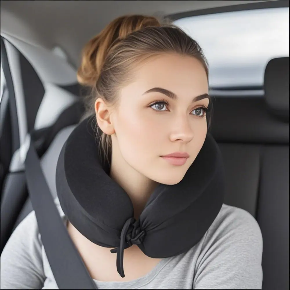 Gift Lycra Fabric Fillable Travel Neck Pillow Waterproof Carry Portable Stuffable Neck Ultra Soft Fuzz Travel Bag Pillow