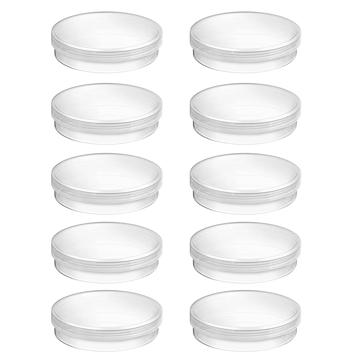 10Pcs 70Mm Rigid Plastic Petri Dish Sterilized Reusable Culture Dish with Lid for Laboratory Bacterial Cell Culture Experiments
