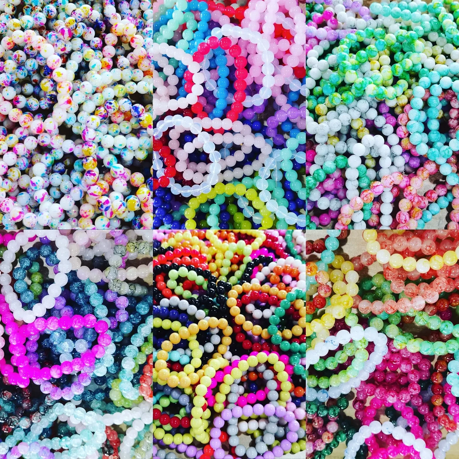 

400pcs colorful mixed bracelets picked at random for women DIY jewelry accessories in 10mm