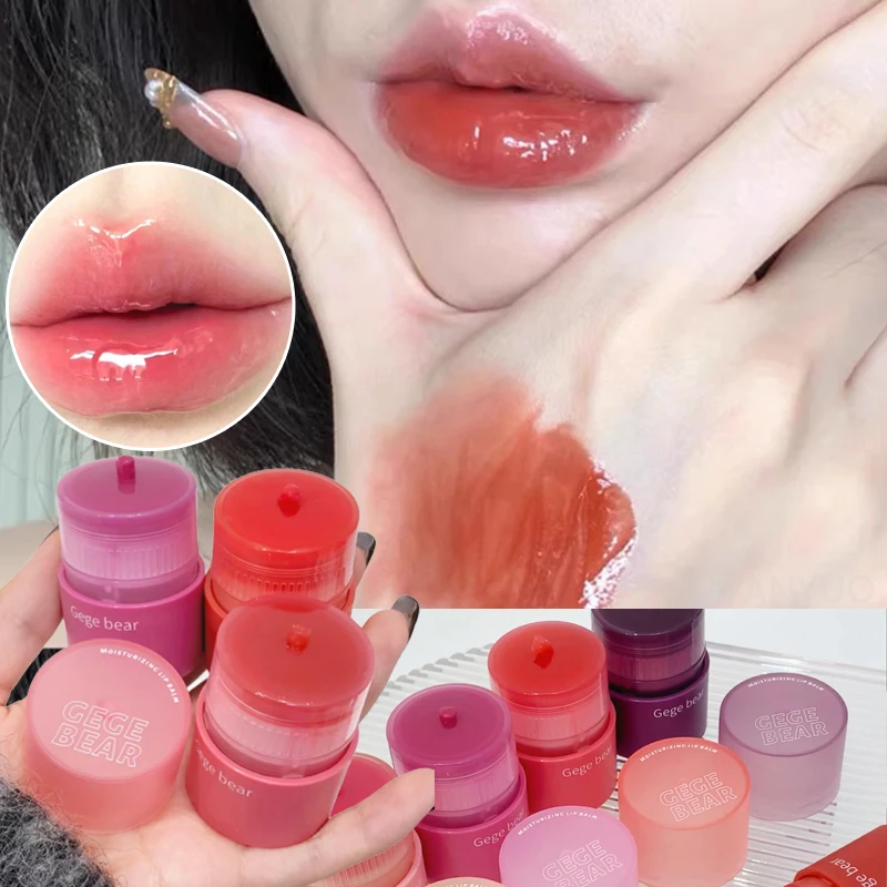 Roterende Kristallen Lippenbalsem Jelly Roze Effen Lipgloss Hydraterende Waterige Gekleurde Lippenpasta Hydraterende Getinte Lip Primer Make-Up