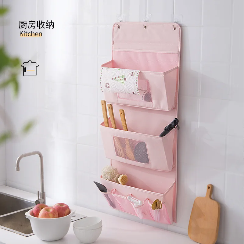 3 Layers Wall Hanging Storage Bag,Over The Door Closet Organizer Hanging Box with Pockets,File Magazine Waterproo-f Fabric Bags