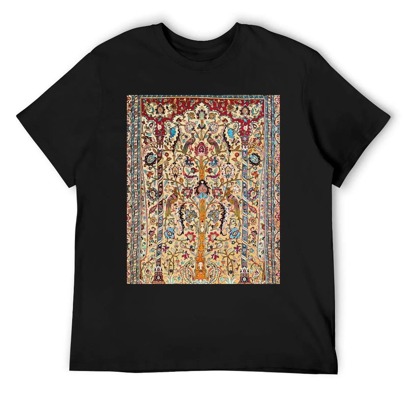 Tehran Antique Silk Persian Carpet Print T-Shirt summer tops blanks mens tall t shirts