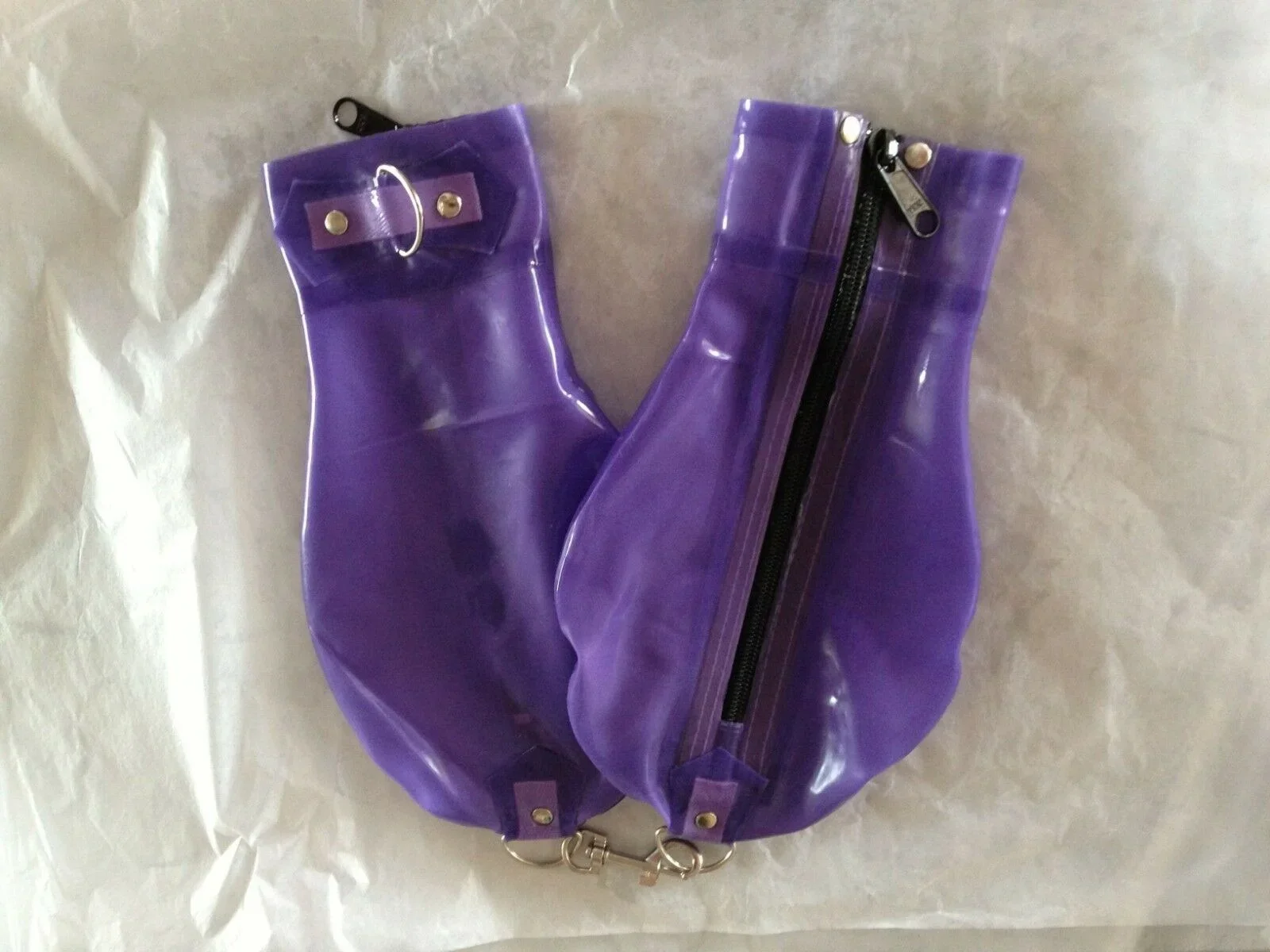 

costume party100% Latex Gloves Rubber Gummi New Style Cool Purple Short Size S-XXLcosplay