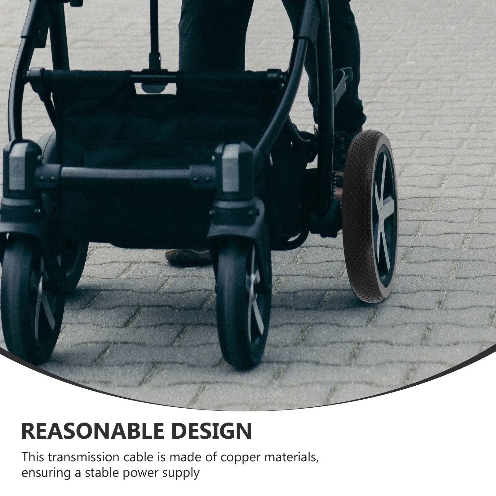 Baby Stroller Accessories Replacement Stroller Wheel Covers Tire Silent Rubber Front Back Flexible Anti- Trolley