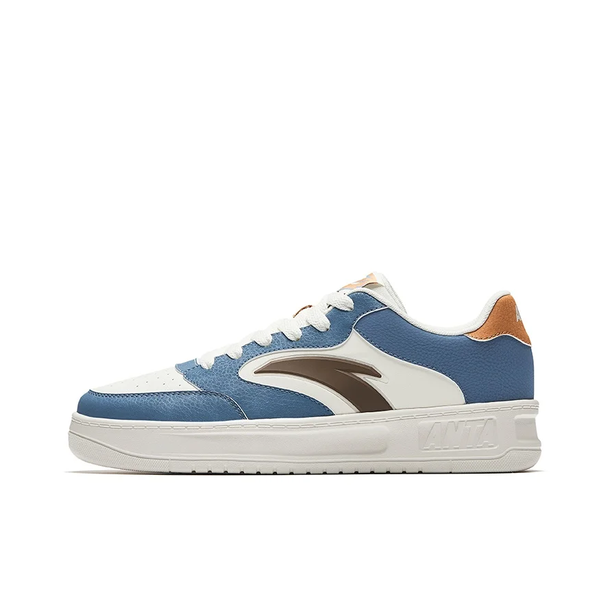 Anta Slip Resistant, Abrasion Resistant, Lightweight, Height Increasing Low top Skateboard Shoes Men's White Blue 912528002Q-4