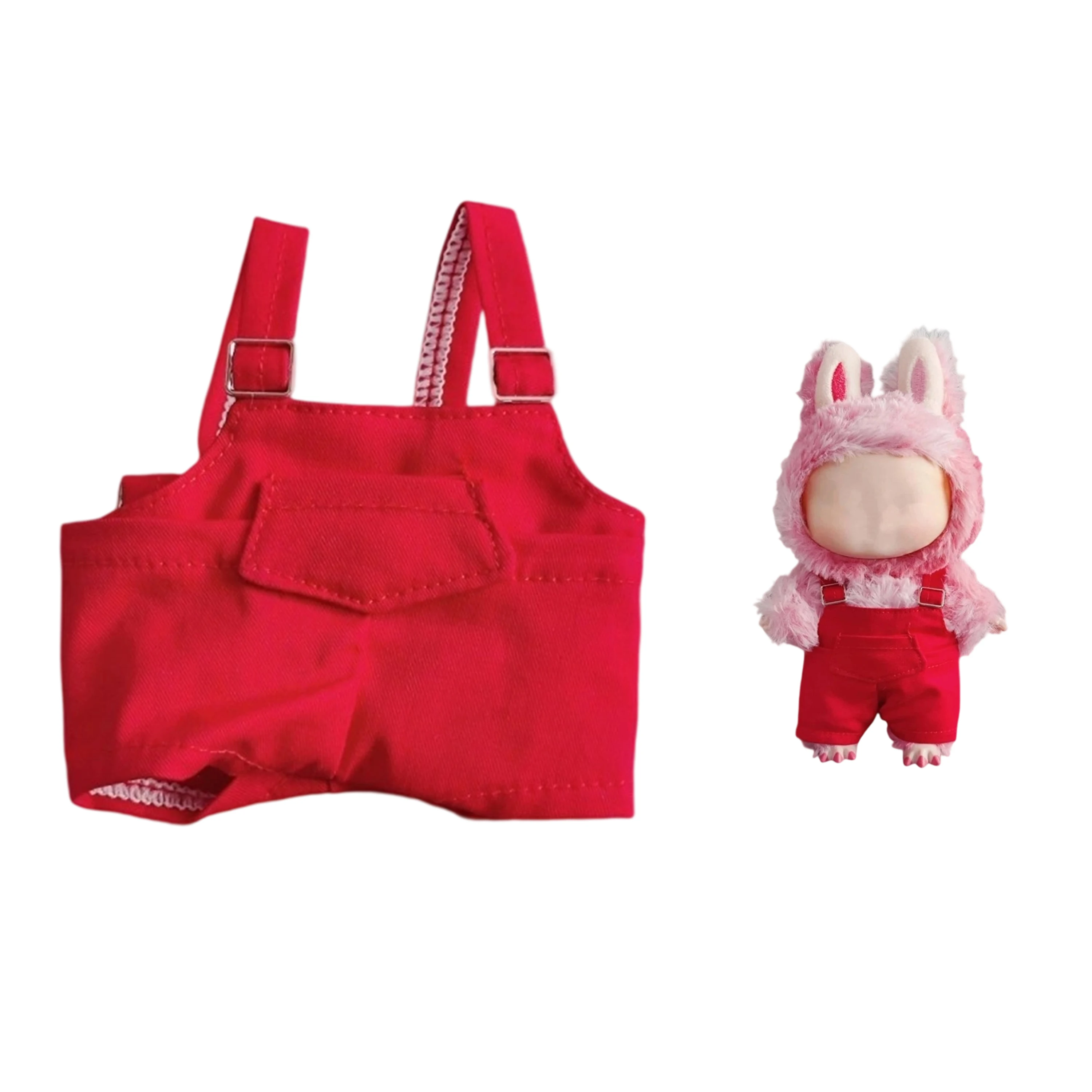 

15-17cm Clothes for Labubu Outfit Accessories For Korea Kpop Exo Idol V1 V2 Pocket overalls Clothing Gift