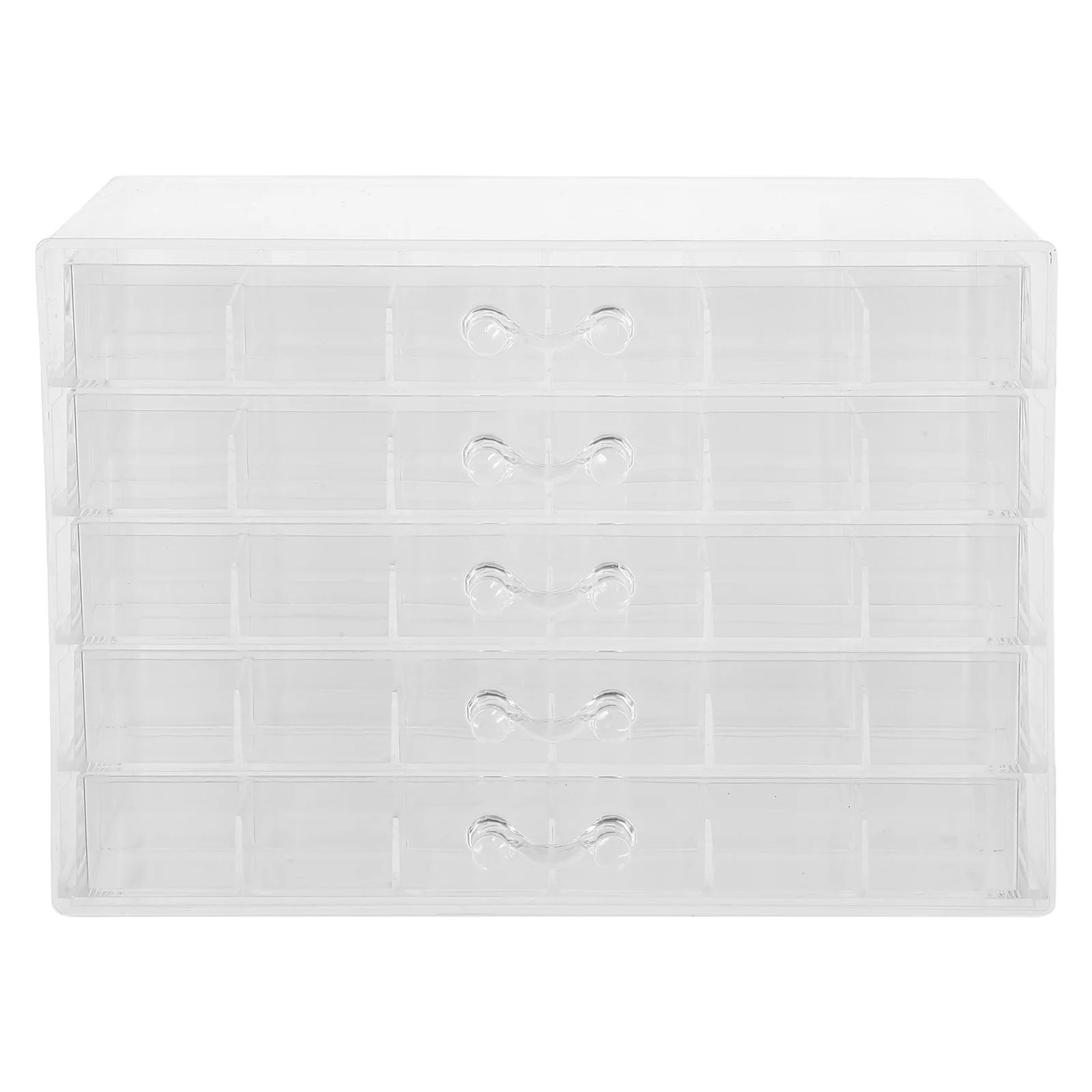 

Acrylic Organizer Box Transparent Jewelry Storage Holder With 5 Drawers 120 Compartments Large Capacity Earring Display Case For