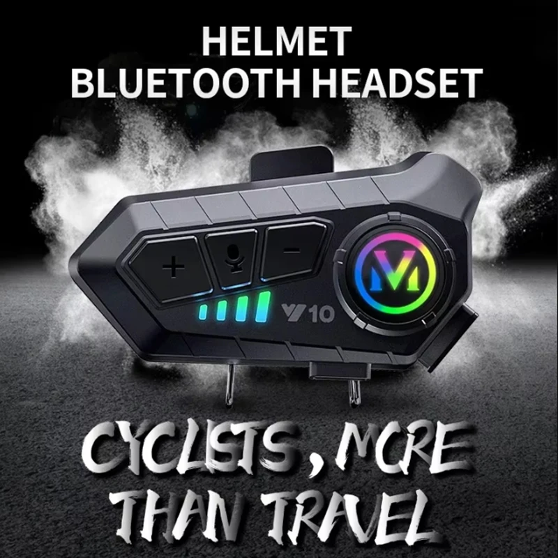 Y10 Bluetooth 5.3 Helm-Headset Kabelloses Freisprechsystem Motorrad Wasserdichter Kopfhörer Musikplayer Lautsprecher für Motorräder – Detail 1