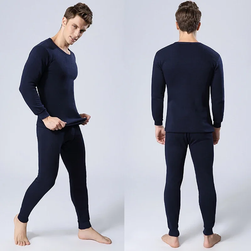 

Winter Thermal Underwear Sets Men Fleece Long Johns Fleece Tops+ Pants Underwear Indoor Casual Clothing Pajamas Suit