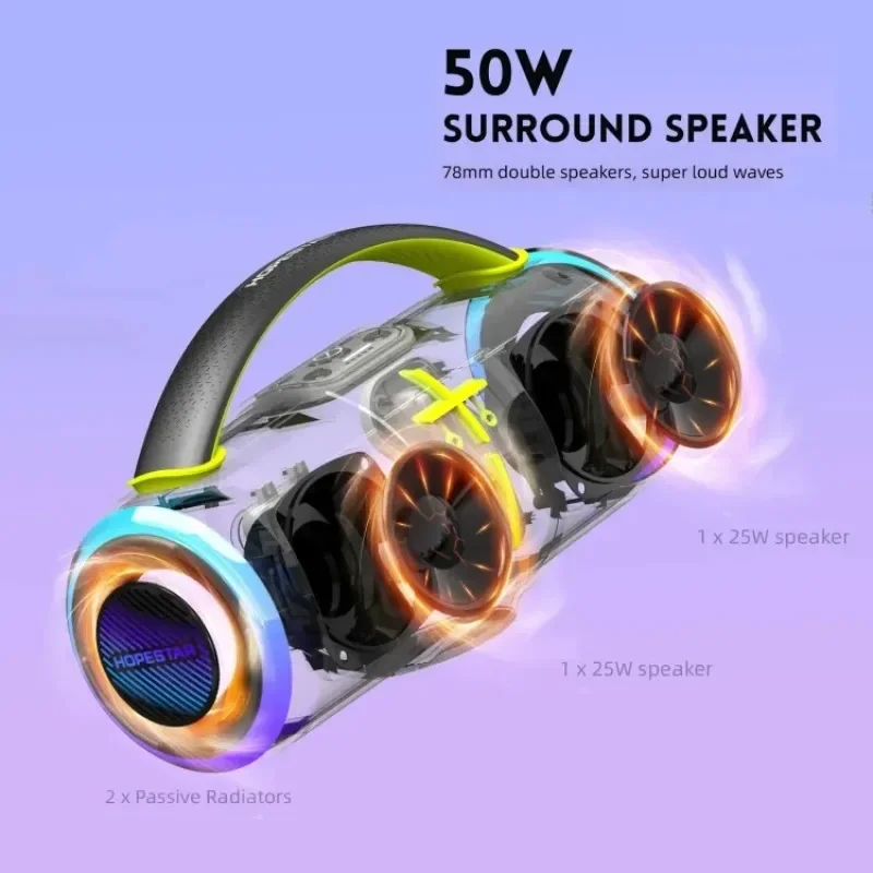 H68 Caixa De Som Bluetooth Boombox Outdoor Waterproof Portable Wireless Speaker HIFI Stereo Surround 4 Kinds of Playback Modes