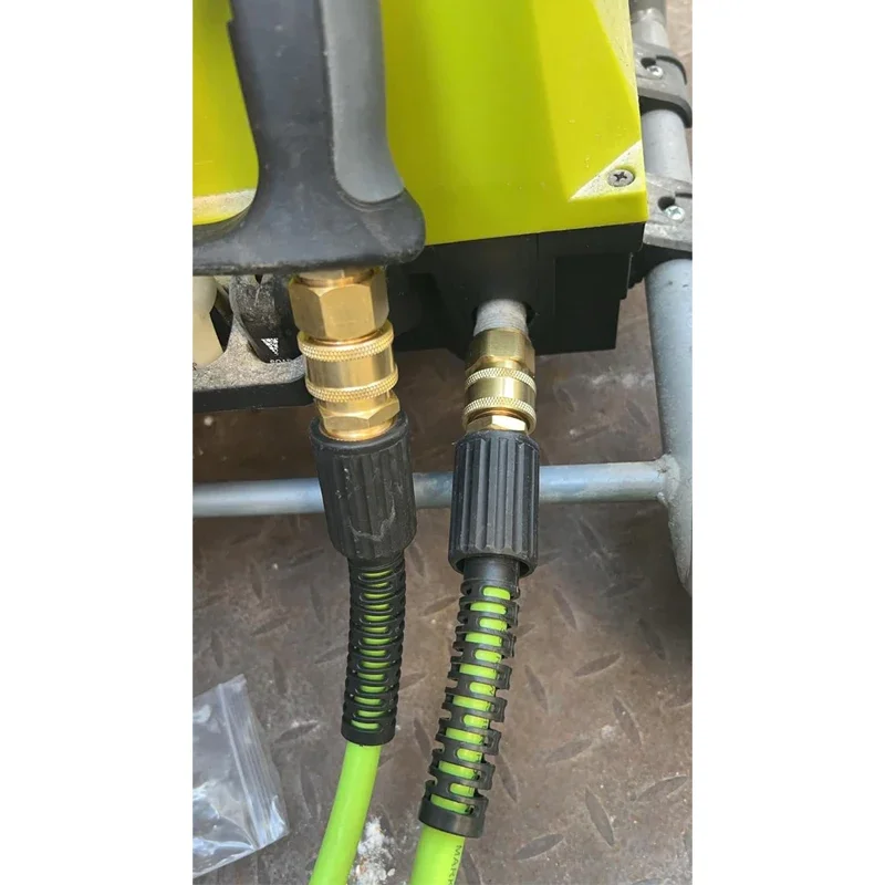 Hochdruckreiniger Schnellkupplungs-Set M22 14mm auf 3/8 Zoll Schlauchanschluss, Messing 5000PSI Adapter-Set für Hochdruckreiniger-Pistole und -Pumpe – Detail 2
