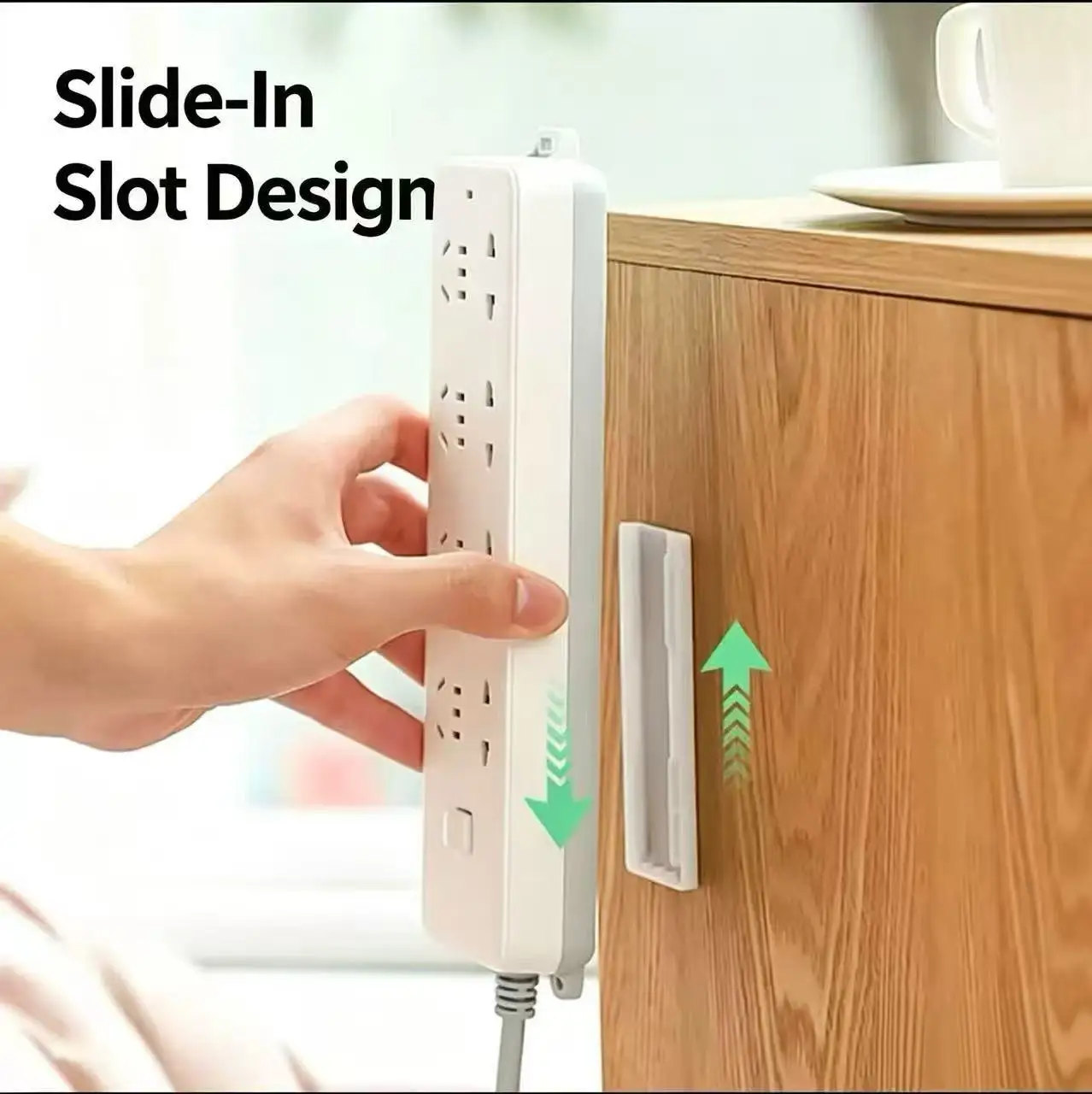 6PCE Seamless Adhesive Cable Organizer Desk Management Power Strip Holder for Tidying Storing Router Sockets - Sticky Back Cable