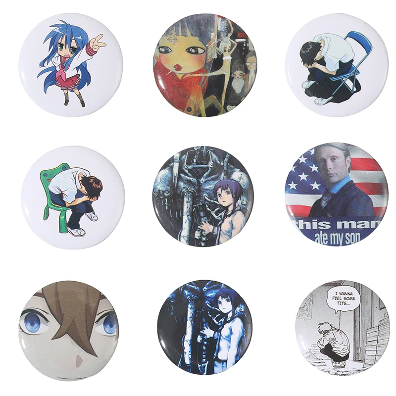 Cartoon Anime Peripheral Six Pointed Star Commemorative Metal Badge, Personalized And Versatile Clothing Brooch