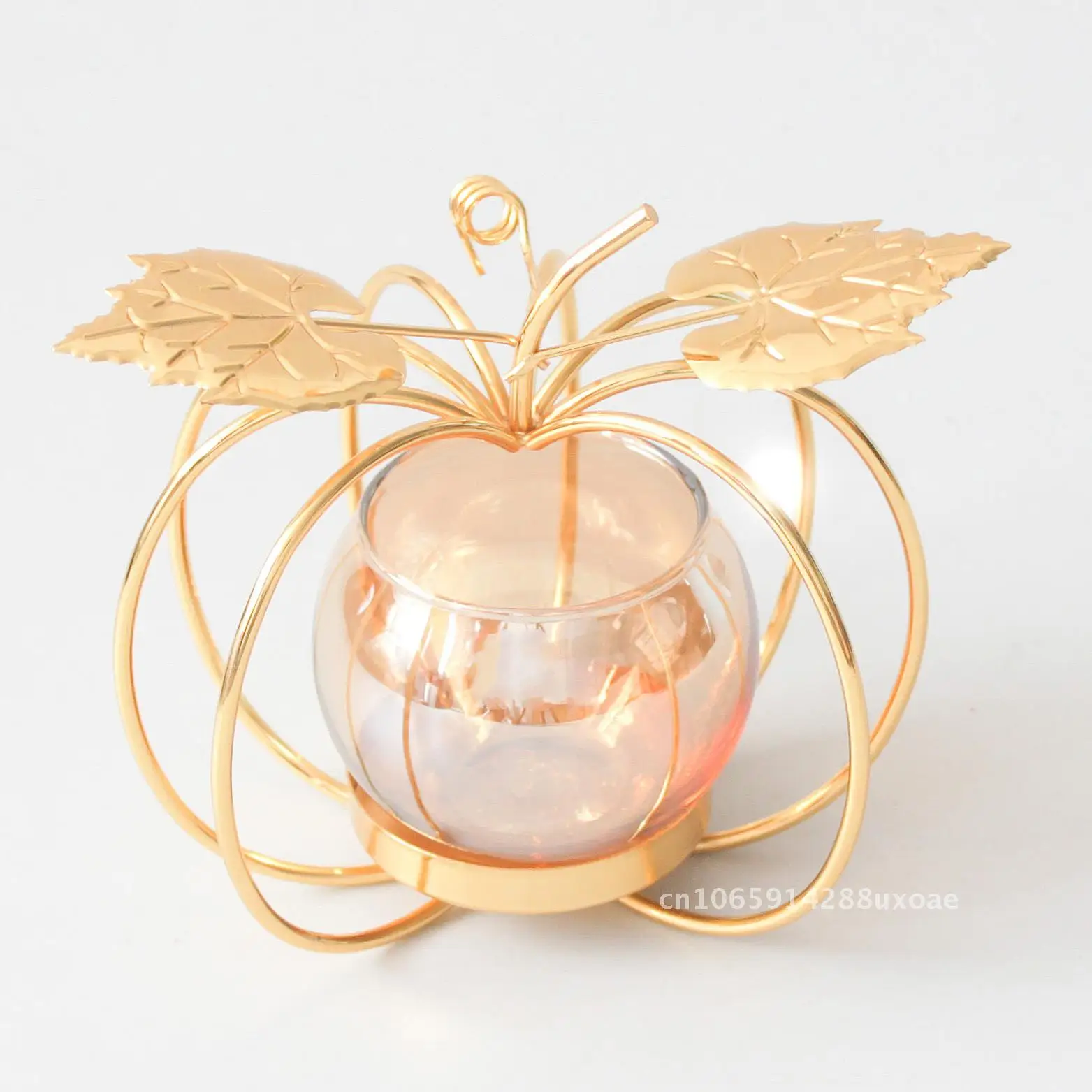 

Metal Iron Candle Holder Cover Ornaments Golden Glass European Christmas Candle Cup