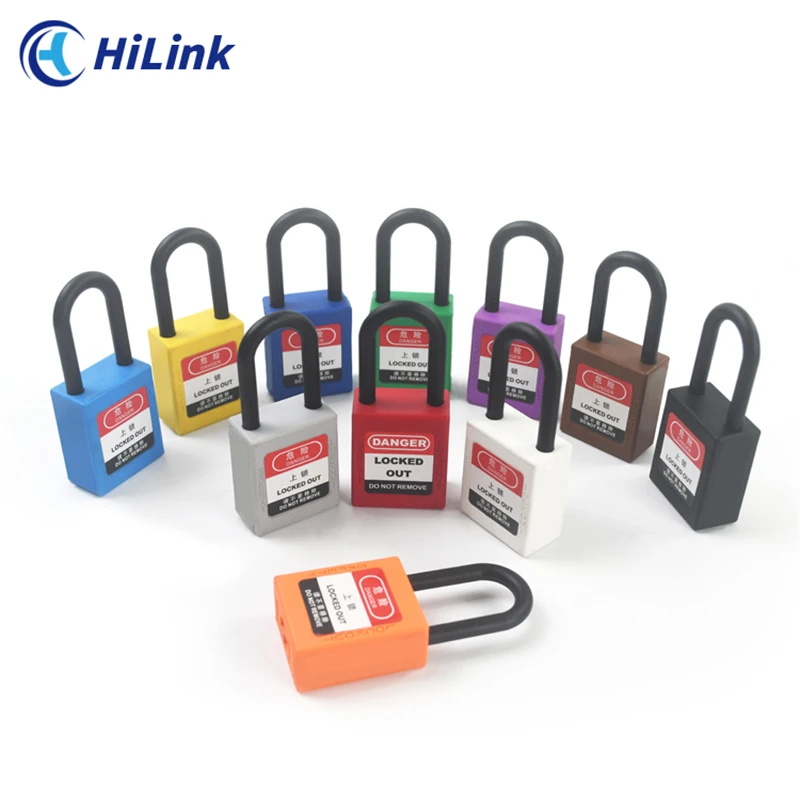 LOTO Manufacturer For Industrial Equipment Lockout Tool,Different Colors Custom 38mm Plastic Shackle Safety Padlock