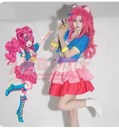 My Girls Women Little Pony Pinkie Pie Human Cosplay Costume Female Men Pink Halloween Carnival Costumes Custom Made Size