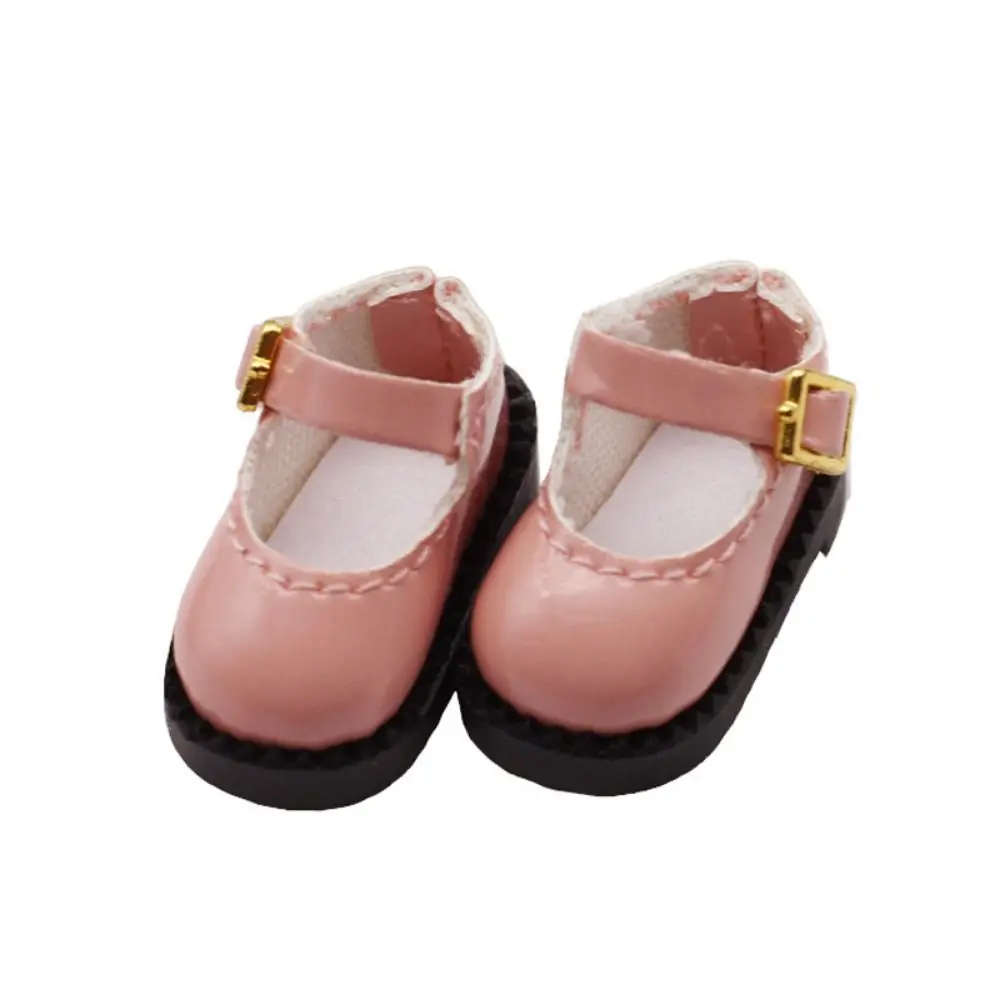 1 par de sandalias de muñeca ob11 de cuero PU Mini punta redonda 12 muñeca BJD zapatos de PU lindos 2,7*1,3 cm OB11 zapatos de princesa muñecas de arcilla