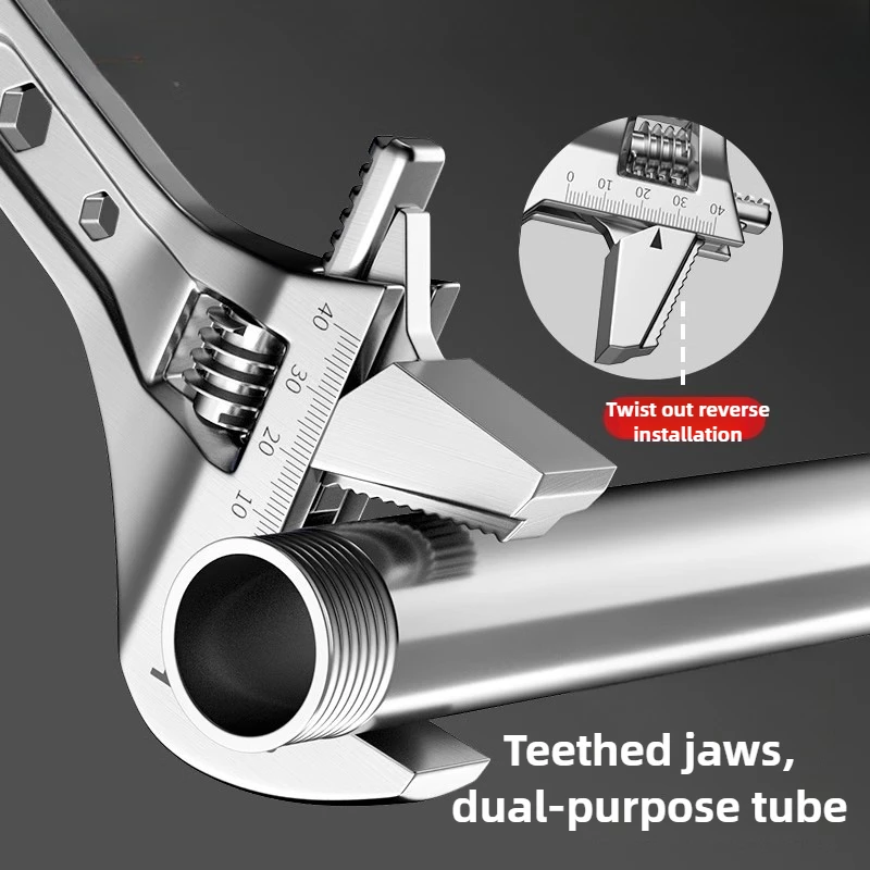 Universal Movable Wrench Multi-function Adjustable Spanner Remove Screw Repair Large Opening Wrench Workshop Hardware Tools