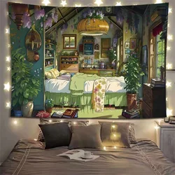 Hayao Miyazaki Healing Cabin Background Cloth Bedside Arrangement Tapestry Decoration