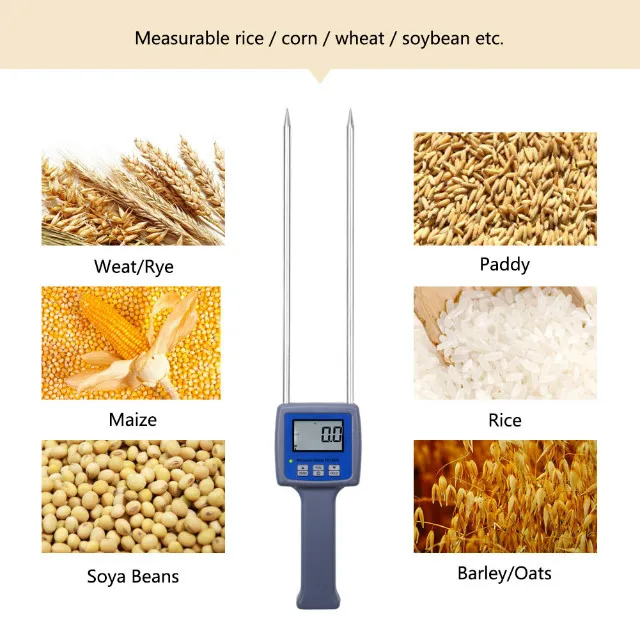 100% New Brand TK100G Grain Moisture Meter Wheat Maize Soya Beans Paddy Rice Barley Moisture Tester