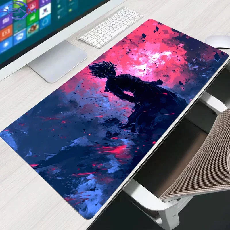 Dragon Ball Blue Vegeta Lightning Anime Mouse Pad, Rubber Non Slip Gaming Desk Mat, Cool Blue Thunder Effect HD Print Mouse Pad,