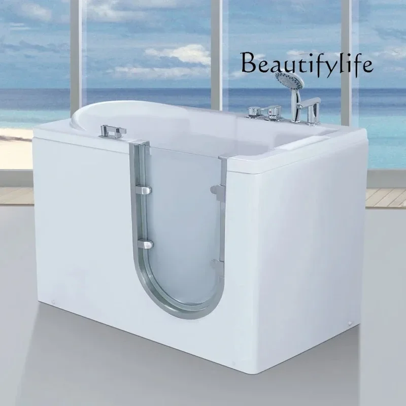 

Домашняя ванна с боковой дверью без барьеров, глубокая ванна для сидения, массаж, умная ванна с постоянной температурой