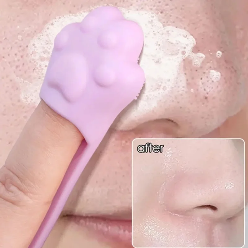 Cepillo de limpieza Facial con garra de gato, eliminador de espinillas Flexible y reutilizable, cepillo de silicona, cepillos de masaje suaves para dedos, limpieza Facial