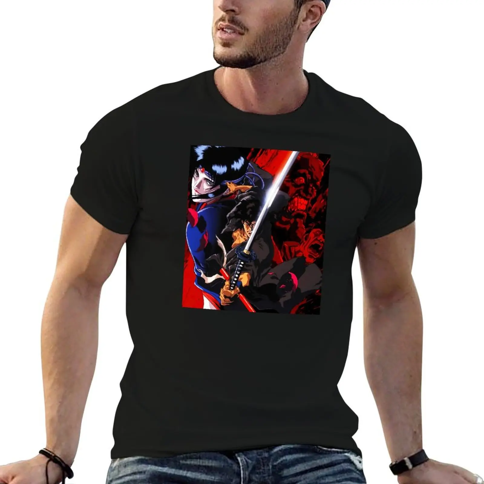 

Ninja Scroll Jubei & Kagero T-Shirt man t shirt heavy cotton t shirts with prints T-Shirt