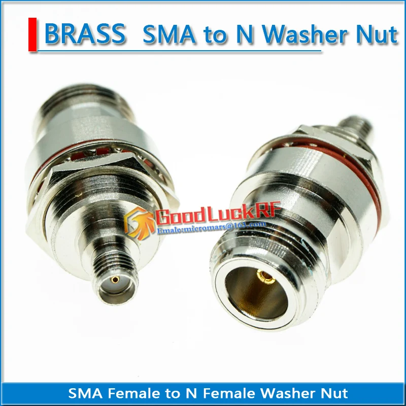 1X Pcs L16 N Female to SMA Female Plug O-ring Washer Bulkhead Panel Mount Nut Nickel RF Connector Adapters Dual Female