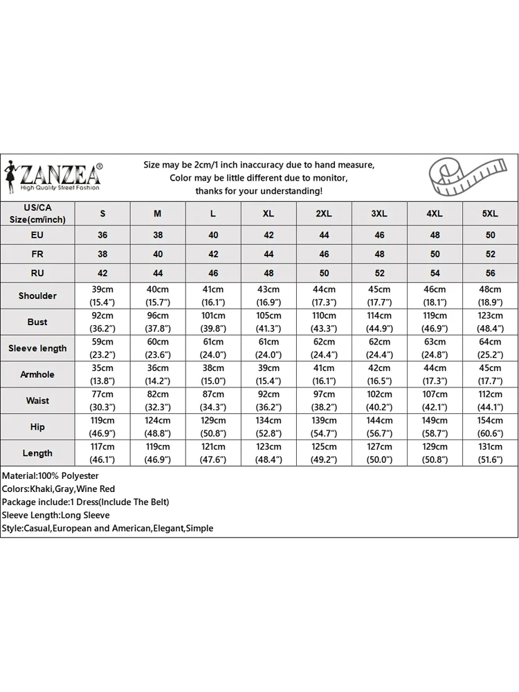 ZANZEA Jesienna Sukienka Garniturowa 2025 Elegancka Damska Biurowa Sukienka Vestidos Świąteczna Z Paskiem W Talii Jednolita Modna Długa Sukienka Midi
