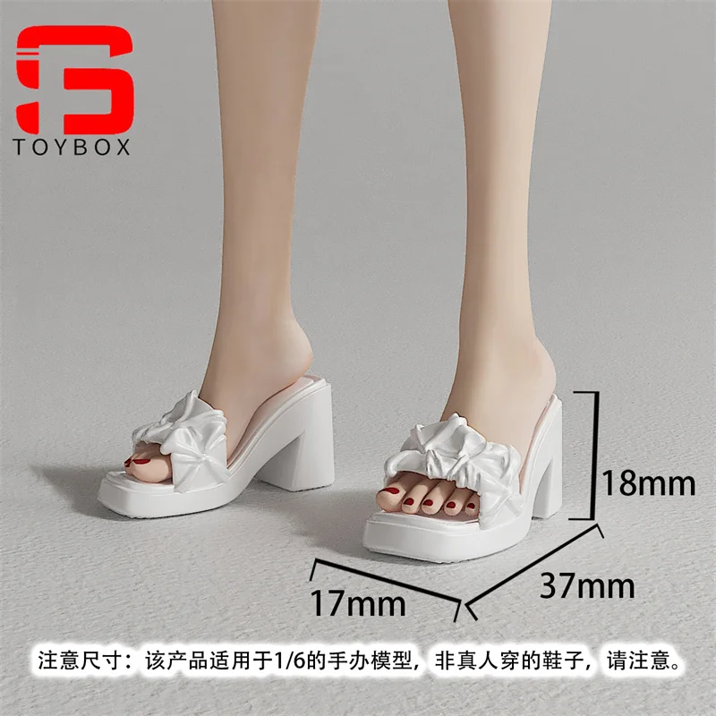 Sandali con tacco grosso femminile in scala 1/6, scarpe modello adatto per bambole con corpo di action figure da soldato da 12 pollici