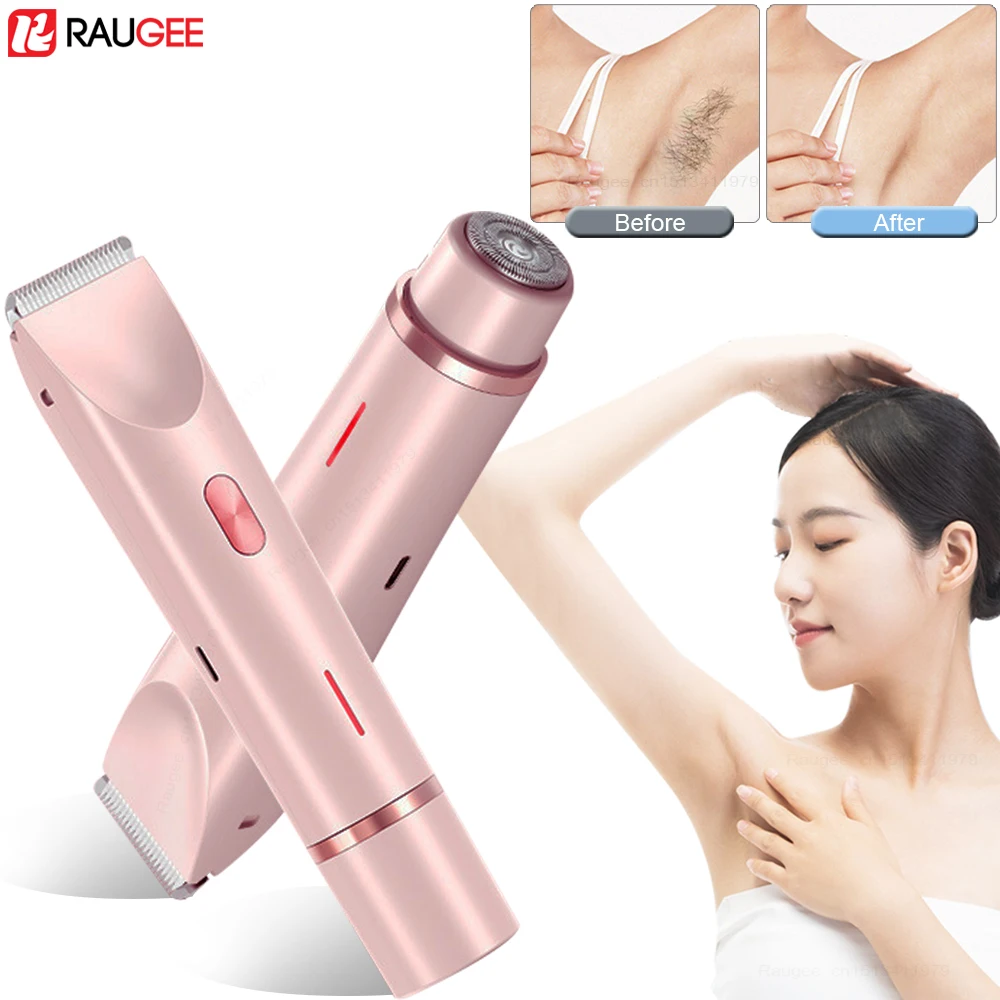 Facial Hair Epilator Electric Double Headed Women Shaver for Bikini Underarm Leg Arm Body Hair Removal 2 in 1 Women Epilator