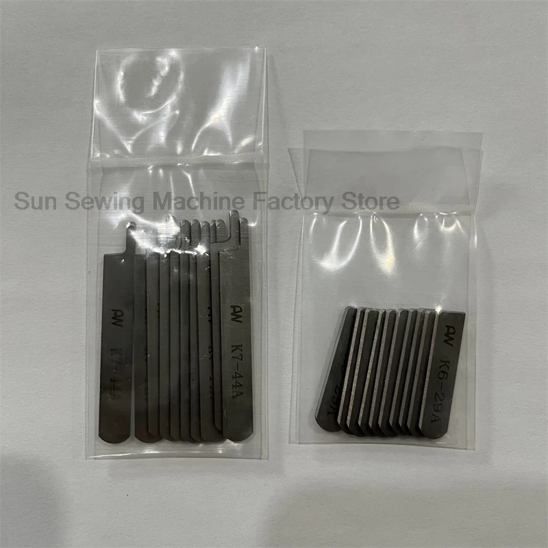 10PCS K7-44A K6-29A Top and Lower Knife Narrow Knife for Shing Ling 740 Four-Pin Six-Lane Sewing Machine Blade Seamless Machine