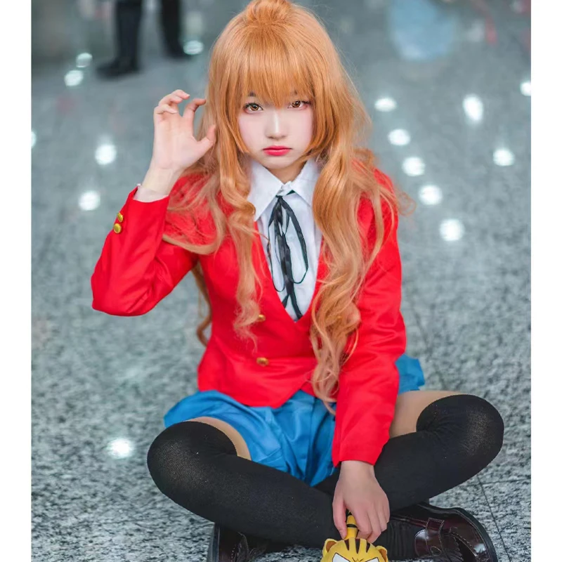 Anime TIGER DRAGON Toradora Cosplay Costume Taiga Aisaka School Uniforms Girl Suit Christmas Halloween Carnival Party Set Gifts