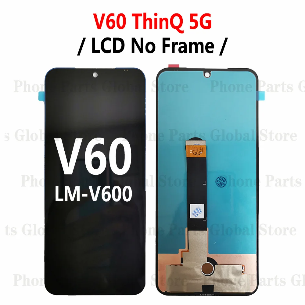 LCD With Frame For LG V60 V600 V40 V405 V50 V500N V50S V510N ThinQ 5G Display Screen Touch Sensor Digitizer Assembly Replacement