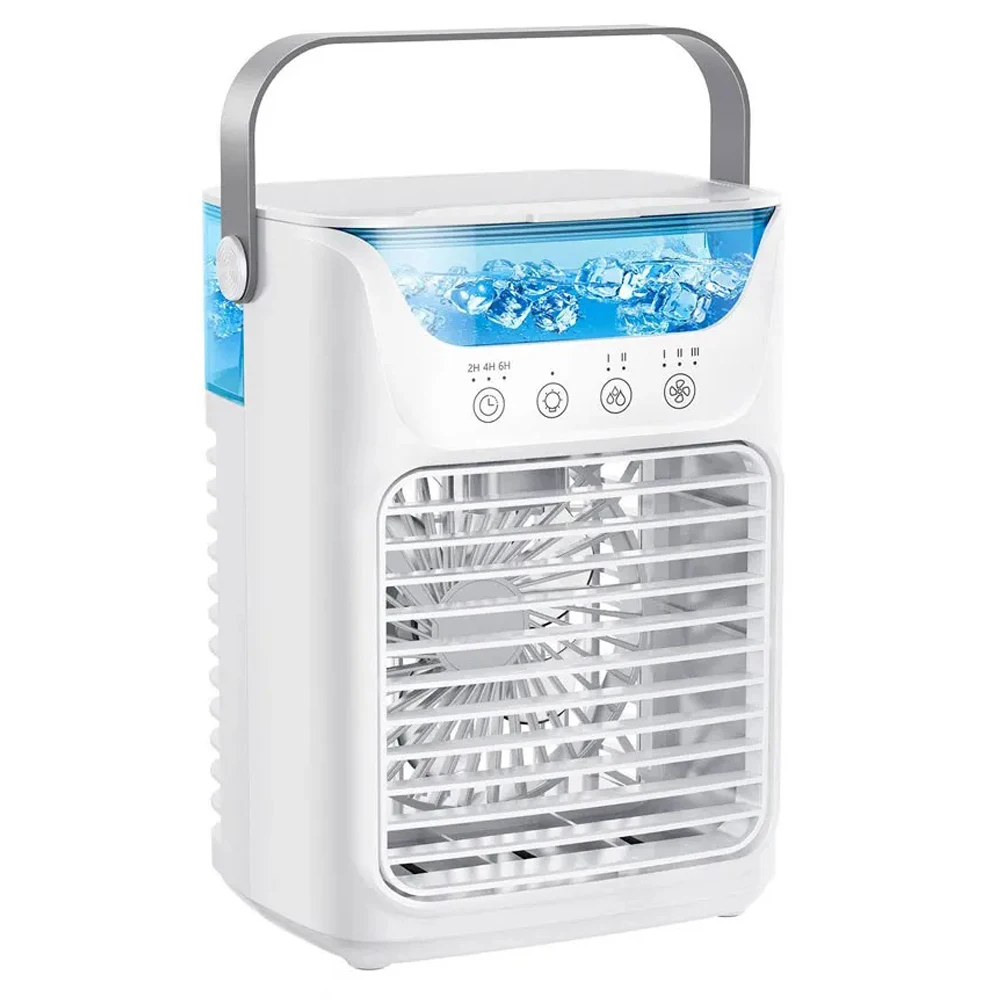 Tragbarer Luftbefeuchter, Kühlventilator, Klimaanlage, Tischventilator, Wassertank, kleiner Luftkühlventilator für Zuhause, Schlafzimmer, kleiner persönlicher Ventilator