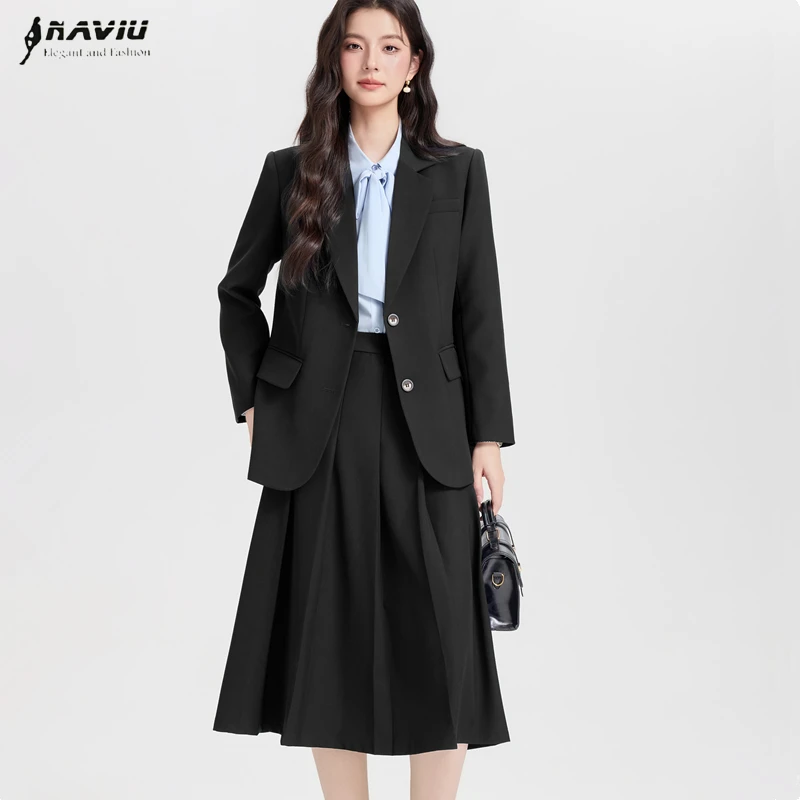 

Костюм NAVIU: высококачественный деловой повседневный комплект из двух предметов, весенняя новинка, однобортный пиджак и брюки, офисная женская рабочая одежда