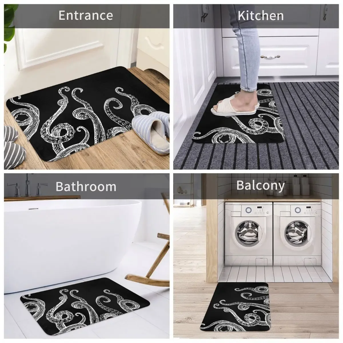 Viking Valhalla Non-slip Doormat Ocus Kraken Tentacles Ursula Tentacle Carpet Bath Kitchen Mat Prayer Home Decor